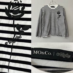 RARE BLYTHE Doll x Mo & Co. Oversized BW Stripe Rose Top Asia Exclusive S